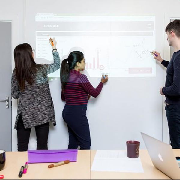 Simultaneously writing and projecting on Alternative Whiteboard Products